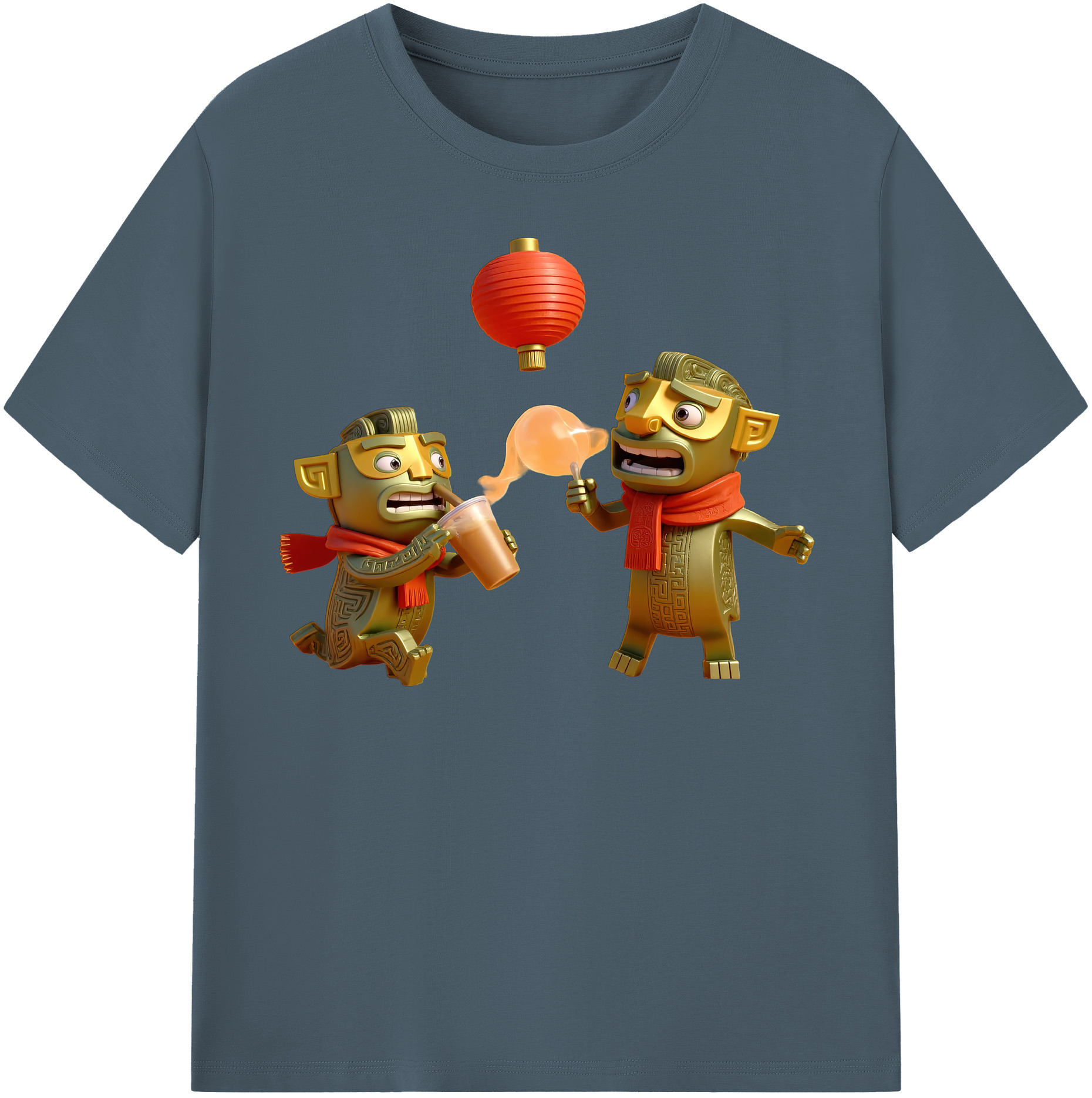 （画像用） Ne Zha 2 ナタ 魔童の大暴れ 綿100％半袖Tシャツ（フロントプリント）